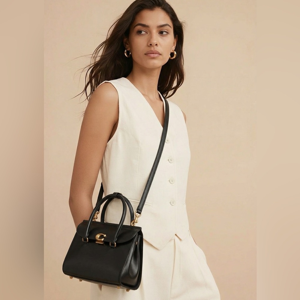 Coach Bloom Carryall CP119 Black Satchel with Gold Accents - Picture 3 of 17